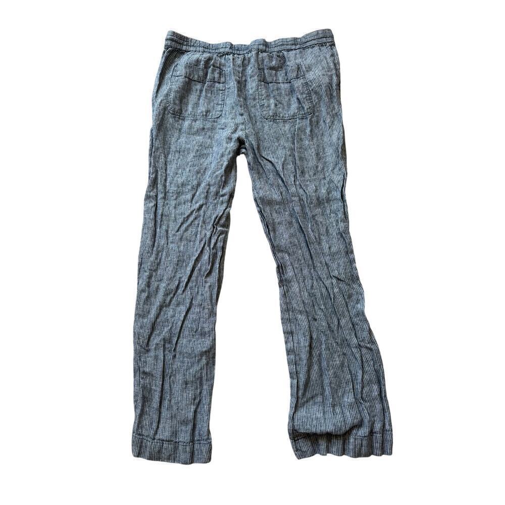 TALBOTS LINEN pants size women's 12; blue & white